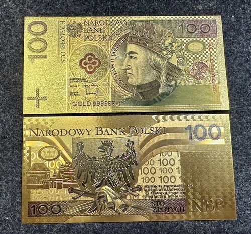 Goldene 100 zloty banknoten - 100,