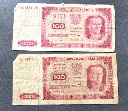Original geldschein polen - geldschein, 100