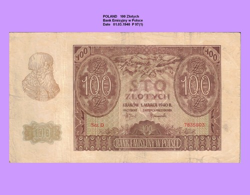 Polen poland 100 zloty 1940 - poland,