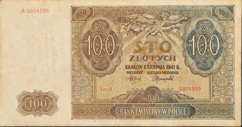 Polen banknote 100 - polen, 1941