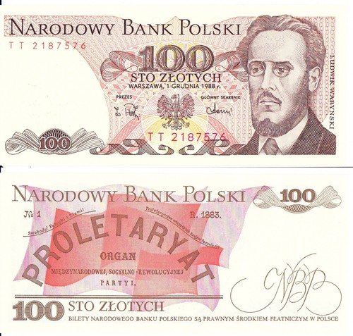 100 zlotych banknote aus - banknote,